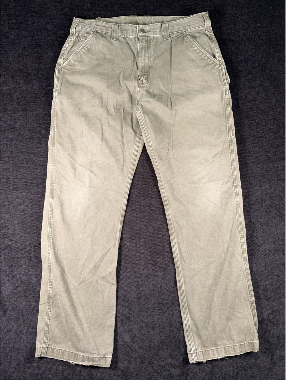 Carhartt Relaxed Fit B324 ARG Work Pants 38x34 Green Cotton
